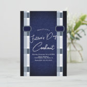 Invitation Fête des pères Cuisine Masculine Denim Plaid (Debout devant)