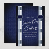 Invitation Fête des pères Cuisine Masculine Denim Plaid (Devant / Derrière)