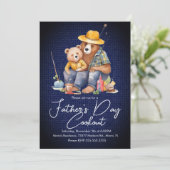 Invitation Fête des pères Cuisine Ours Pêche Pique-Nique (Debout devant)