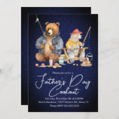 Invitation Fête des pères Cuisine Ours Pêche Pique-nique Part (Devant / Derrière)