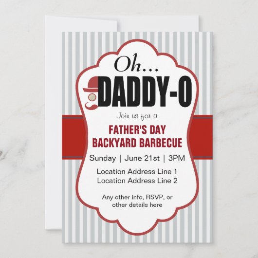 Invitation Fête des pères Daddy-O (Devant)