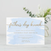 Invitation Fête des pères d'aquarelle bleue Brunch (Debout devant)