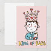 Invitation Fête des pères du roi des papas (Devant / Derrière)