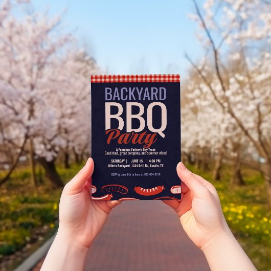 Invitation Fête des pères Jardin barbecue