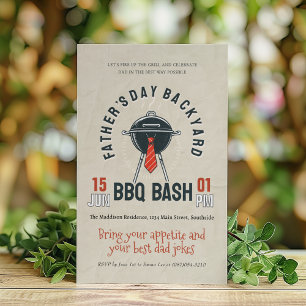 Invitation Fête des pères Jardin BBQ Bash Party