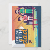 Invitation Fête des Pères Pêche au Lac (Dos)