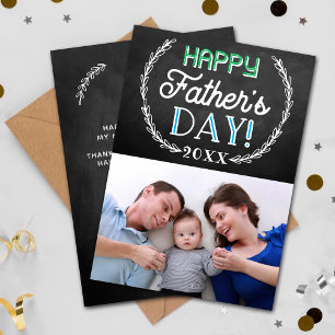 Invitation Fête des pères photo personnalisée Chalkboard tend
