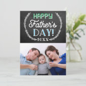 Invitation Fête des pères photo personnalisée Chalkboard tend (Debout devant)