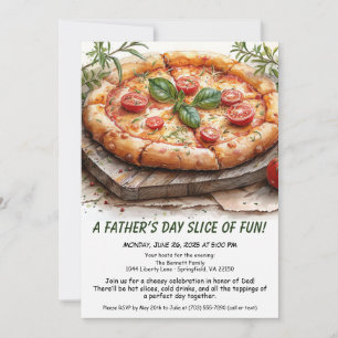 Invitation Fête des Pères Pizza Party – Dîner de famille modi