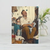 Invitation Fête des pères rires dans la buanderie (Debout devant)