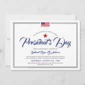 Invitation Fête des présidents Thème Patriotique Anniversaire (Devant)