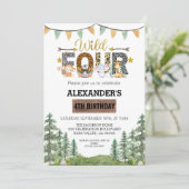 Invitation Fête des quatre fêtes de naissance sauvages (Debout devant)