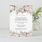 Invitation Fête des Roses Rose Feminine 70e anniversaire (Debout devant)