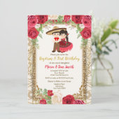 Invitation Fête des Roses Rouges Anniversaire et baptême pour (Debout devant)