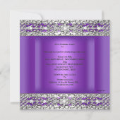 Invitation Fête des Seize Ans 16 Violet Argent Diamant (Dos)