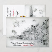 Invitation FÊTE DES SEIZE ANS DE COQUILLAGES, Monogramme Rubi (Devant / Derrière)