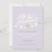 Invitation Fête des sirènes Lilac & En vichy Filles Anniversa (Devant)