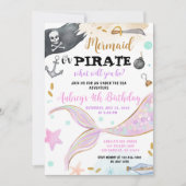 Invitation Fête des sirènes ou des pirates à l'occasion de la (Devant)