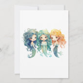 Invitation Fête des sirènes tendance Petites filles populaire (Dos)