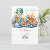 Invitation Fête des sirènes tendance Petites filles populaire (Debout devant)