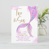 Invitation Fête des sirènes violettes Deux La Mer 2e annivers (Debout devant)