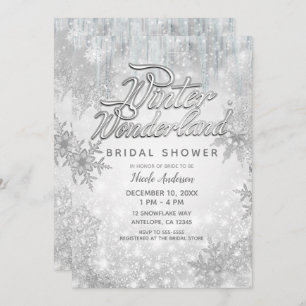 Invitation Fête des Snowflakes blancs de Winter Wonderland