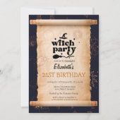 Invitation Fête des sorcières Halloween Anniversaire mystique (Devant)