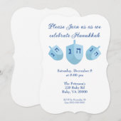 Invitation Fête des toupies de Hanukkah (Devant / Derrière)