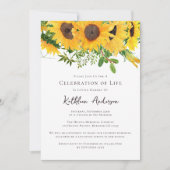 Invitation Fête des tournesols de la vie funéraire Memorial (Devant)