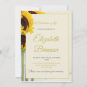 Invitation Fête des tournesols funéraires Célébration de la v (Devant)