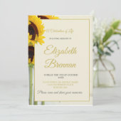 Invitation Fête des tournesols funéraires Célébration de la v (Debout devant)