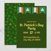 Invitation Fête des Trèfles Verts Irlande St Patricks Day  (Devant / Derrière)