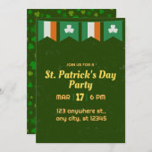 Invitation Fête des Trèfles Verts Jour de la Saint-Patrick (Devant / Derrière)