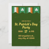 Invitation Fête des Trèfles Verts St Patrick jour de fête irl (Devant)