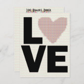 Invitation Fête des Valentines d'Amour Rétro (Devant / Derrière)