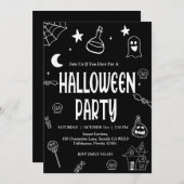 Invitation Fête des Vibes d'Halloween à main (Devant / Derrière)