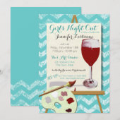 Invitation Fête des vins rouges et de l'art de la peinture (Devant / Derrière)