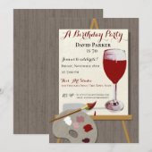 Invitation Fête des vins rouges et de l'art de la peinture (Devant / Derrière)