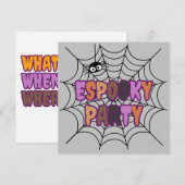 Invitation Fête d'Espooky amusante araignée effrayante (Devant / Derrière)