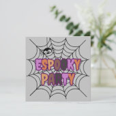Invitation Fête d'Espooky amusante araignée effrayante (Debout devant)