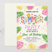 Invitation Fête d'été (Devant / Derrière)