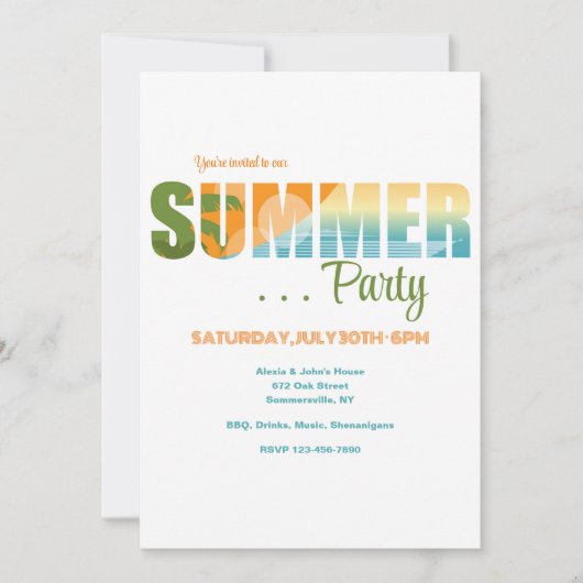 Invitation Fête d'été (Devant)