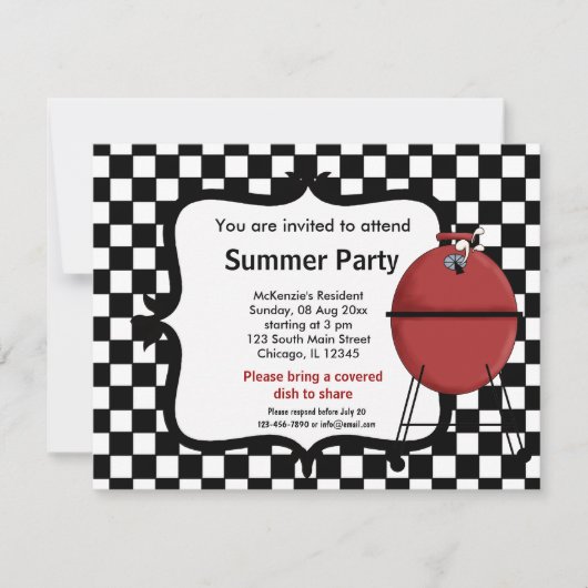 Invitation Fête d'été (Devant)