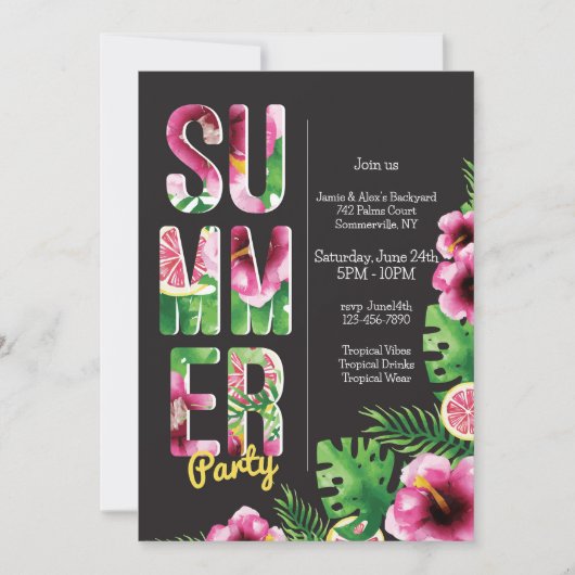 Invitation Fête d'été (Devant)