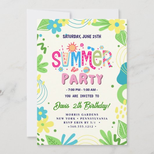 Invitation Fête d'été (Devant)