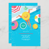 Invitation Fête d'été à la piscine (Devant / Derrière)