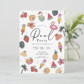 Invitation Fête d'été à la piscine pour adultes (Debout devant)