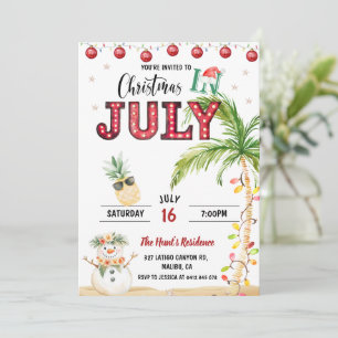 Invitation Fête d'été à l'aquarelle Noël en juillet