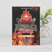 Invitation Fête d'été au barbecue-grill en tableau noir (Debout devant)