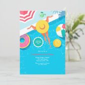 Invitation Fête d'été au bord de la piscine (Debout devant)